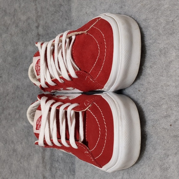 Vans Old Skool Red Checkerboard Canvas Suede Skate Shoes Sneakers women size 8.5 - Picture 2 of 8